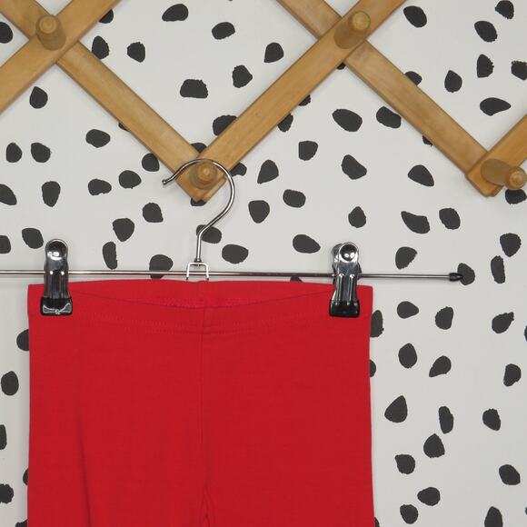 Jumping Beans Solid Red Lace Trim Toddler Cropped Leggings - Picture 2 of 6